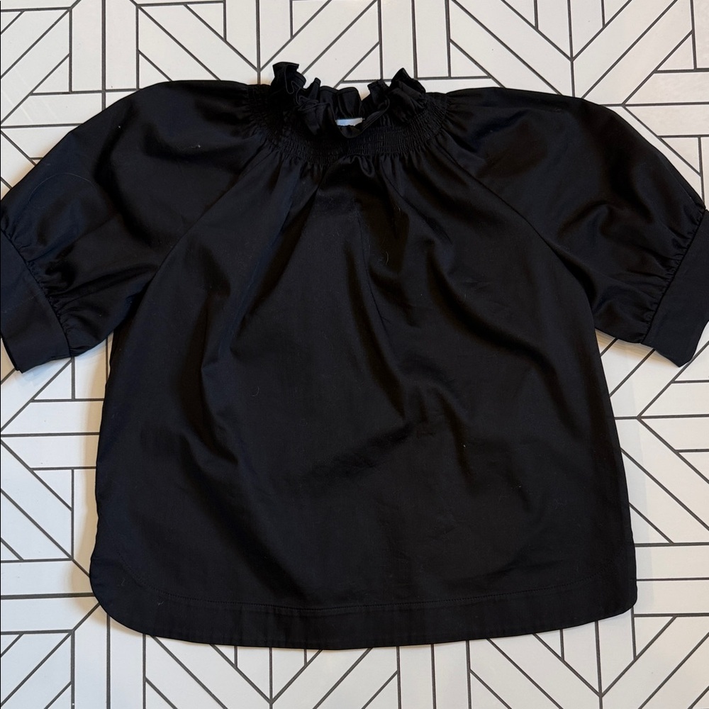 ANTONIO MELANI Black Ruffled Top